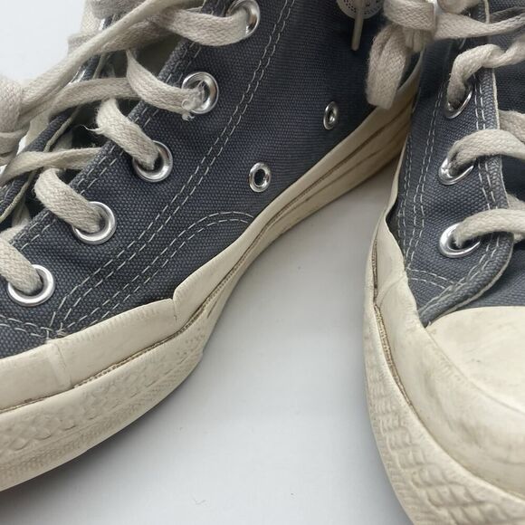 Mens Size 6 Converse Chuck 70 High x Comme des Garcons Play Steel Gray Sneakers - Picture 9 of 10